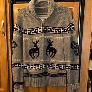 TNA Gray and Black Reindeer Cardigan